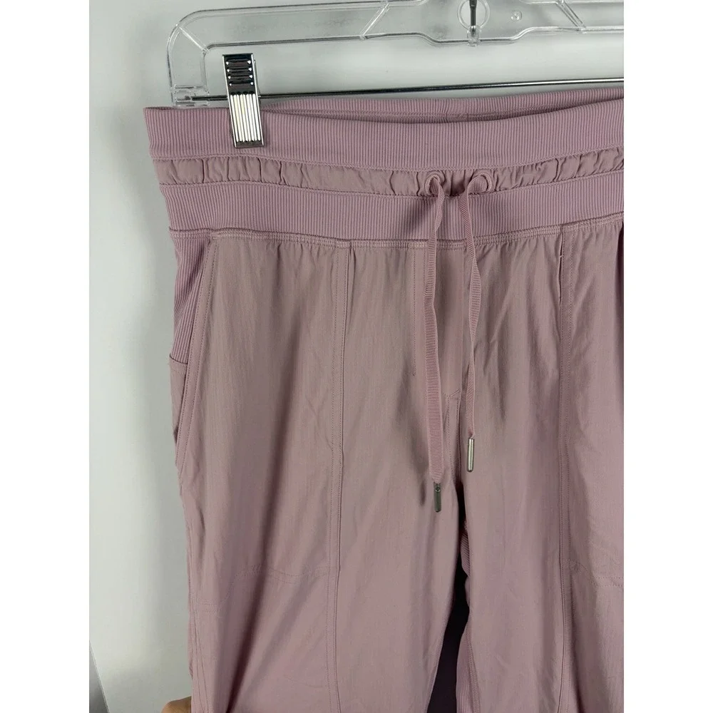 Lululemon Dance Studio Mid Rise Cropped Pant Pink Peony Size 6 Drawcord Hem